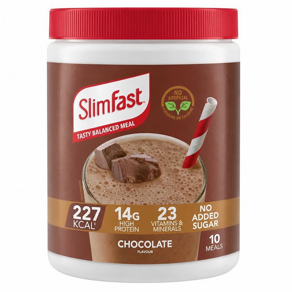 SlimFast Meal Replacement Shake Powder Tin Chocolate Flavour 10 meals 375g