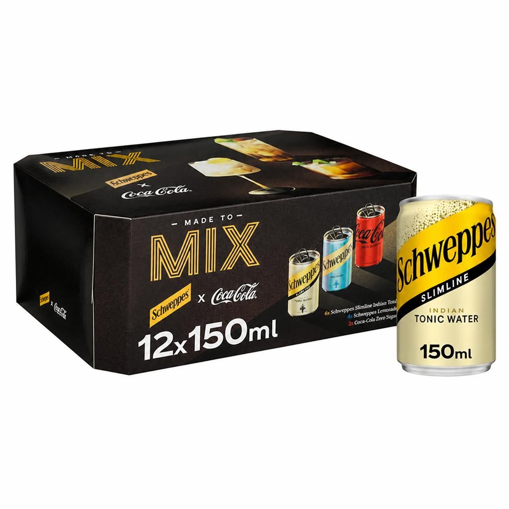 Schweppes & Coca-Cola Zero Sugar Made to Mix Variety Pack 12 x 150ml