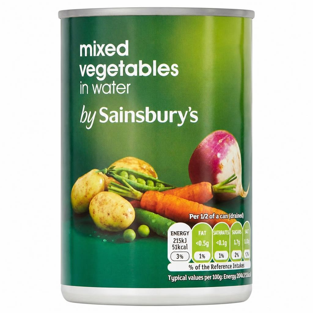 Sainsbury's Mixed Vegetables in Water 300g (195g*)