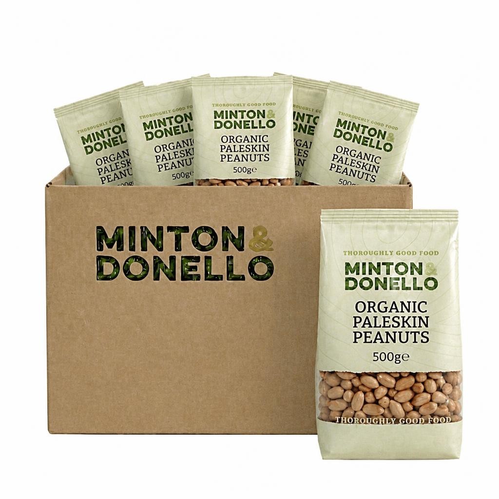 Minton & Donello Organic Paleskin Peanuts 6 x 500g