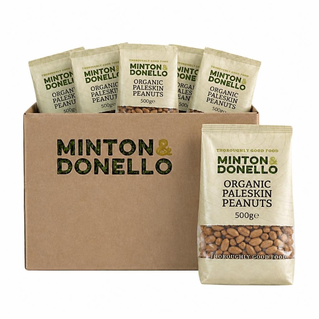 Minton & Donello Organic Paleskin Peanuts 6 x 500g