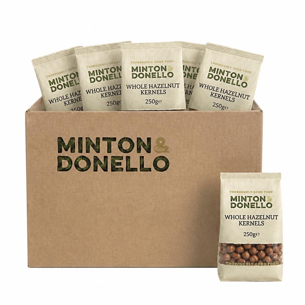 Minton & Donello Whole Hazelnut Kernels 6 x 250g