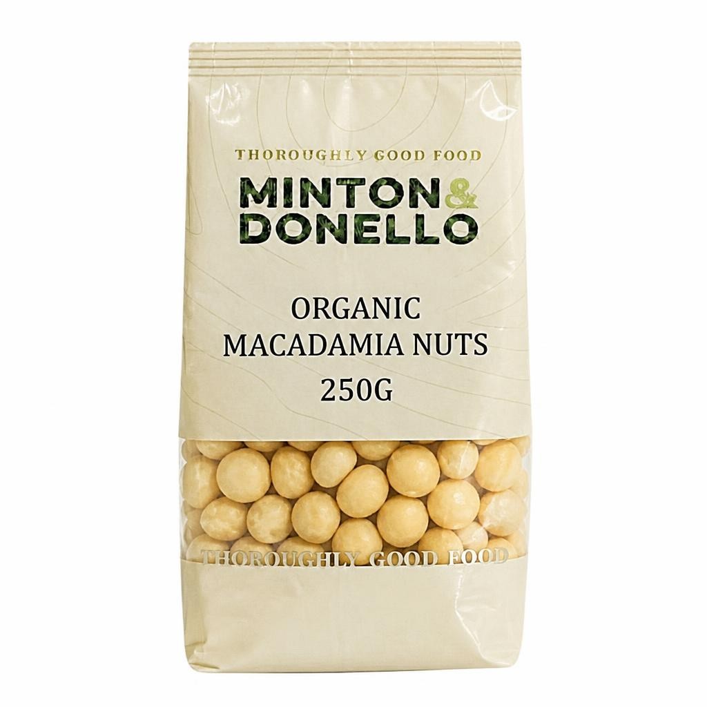 Minton & Donello Organic Whole Macadamia Nuts 6 x 250g
