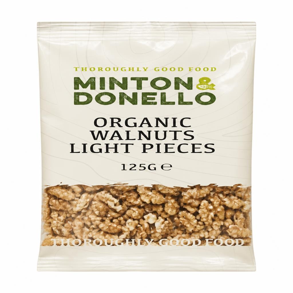 Minton & Donello Organic Light Walnut Halves 6 x 125g