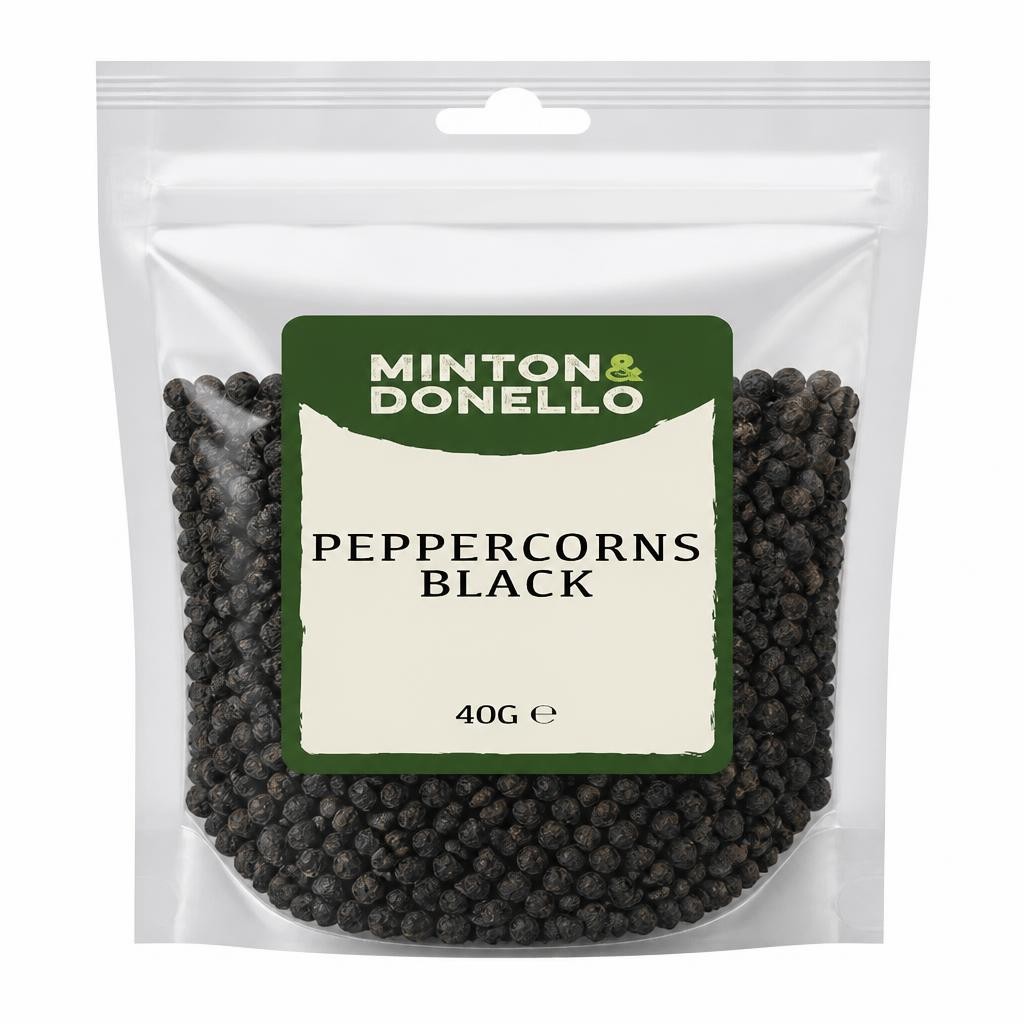 Minton & Donello Black Peppercorns 10 x 40g