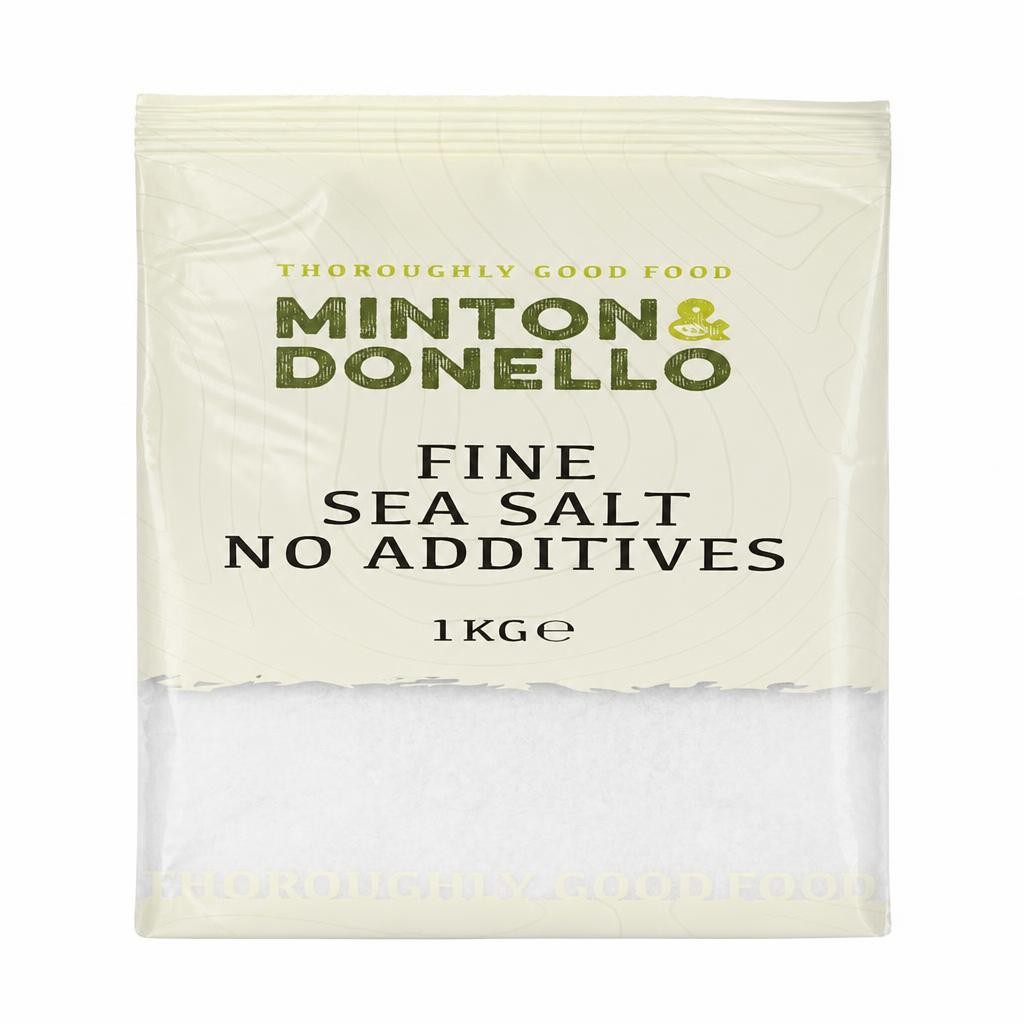 Minton & Donello Fine Sea Salt No Additives 6 x 1Kg