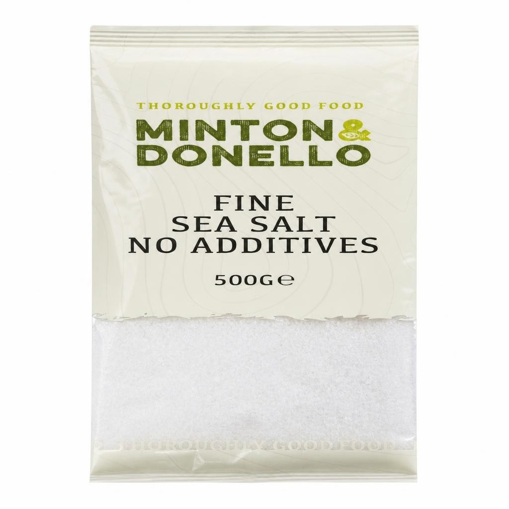 Minton & Donello Fine Sea Salt No Additives 6 x 500g