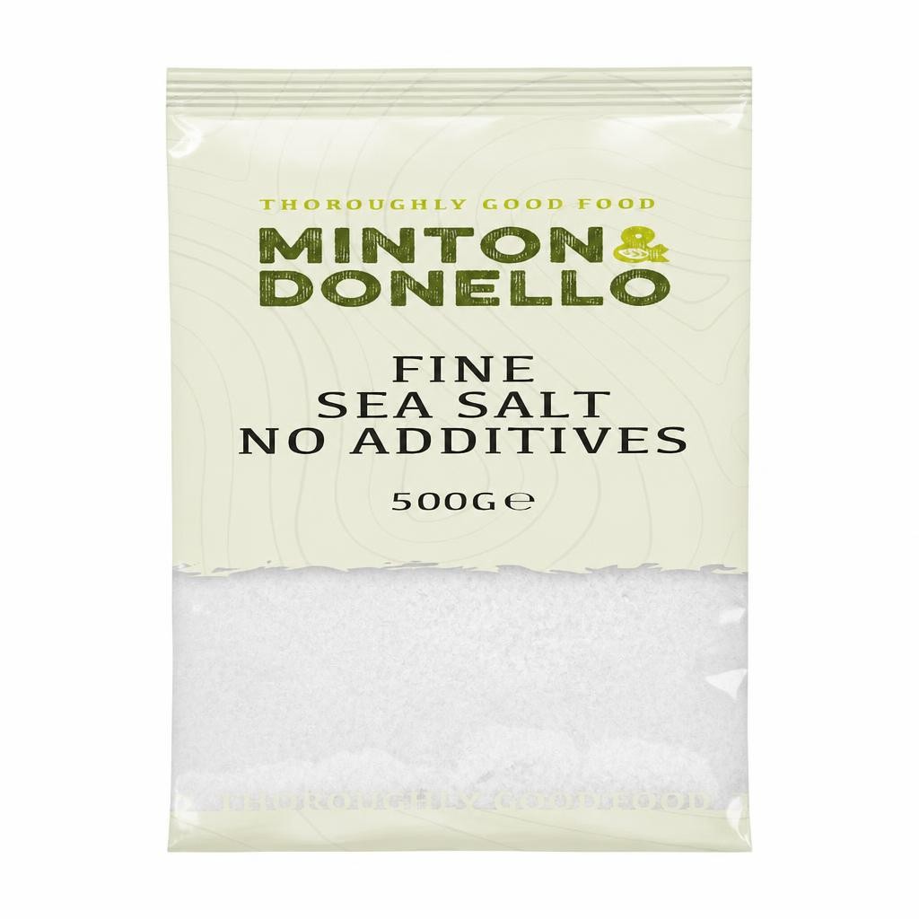 Minton & Donello Fine Sea Salt No Additives 6 x 500g