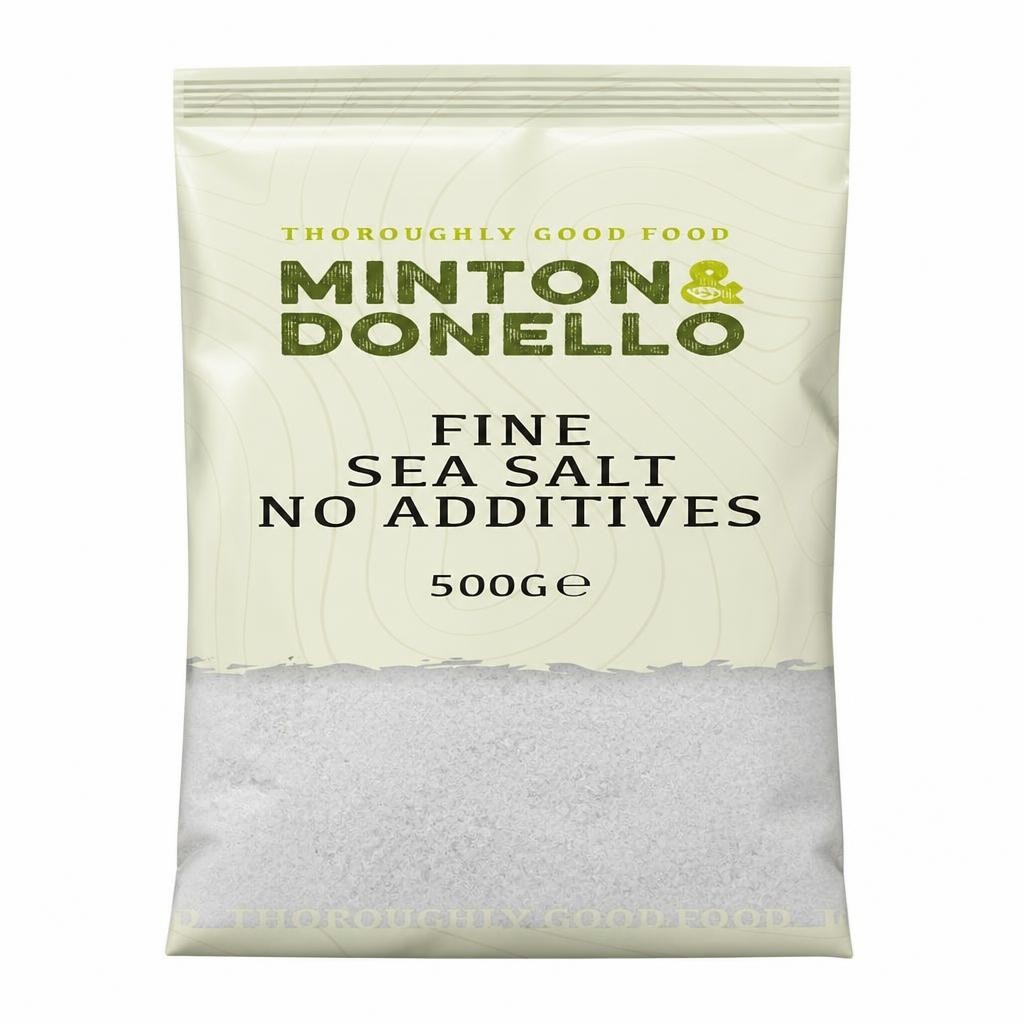 Minton & Donello Fine Sea Salt No Additives 6 x 500g