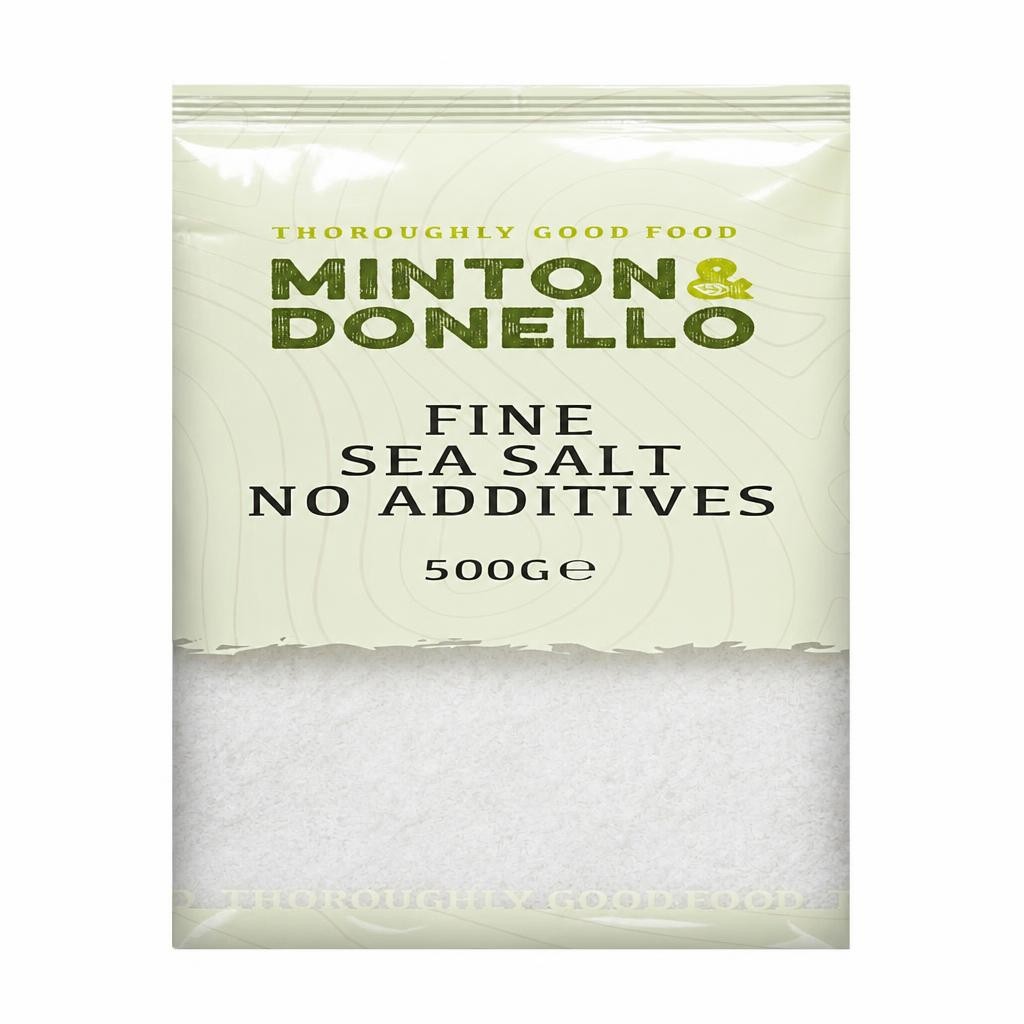 Minton & Donello Fine Sea Salt No Additives 6 x 500g