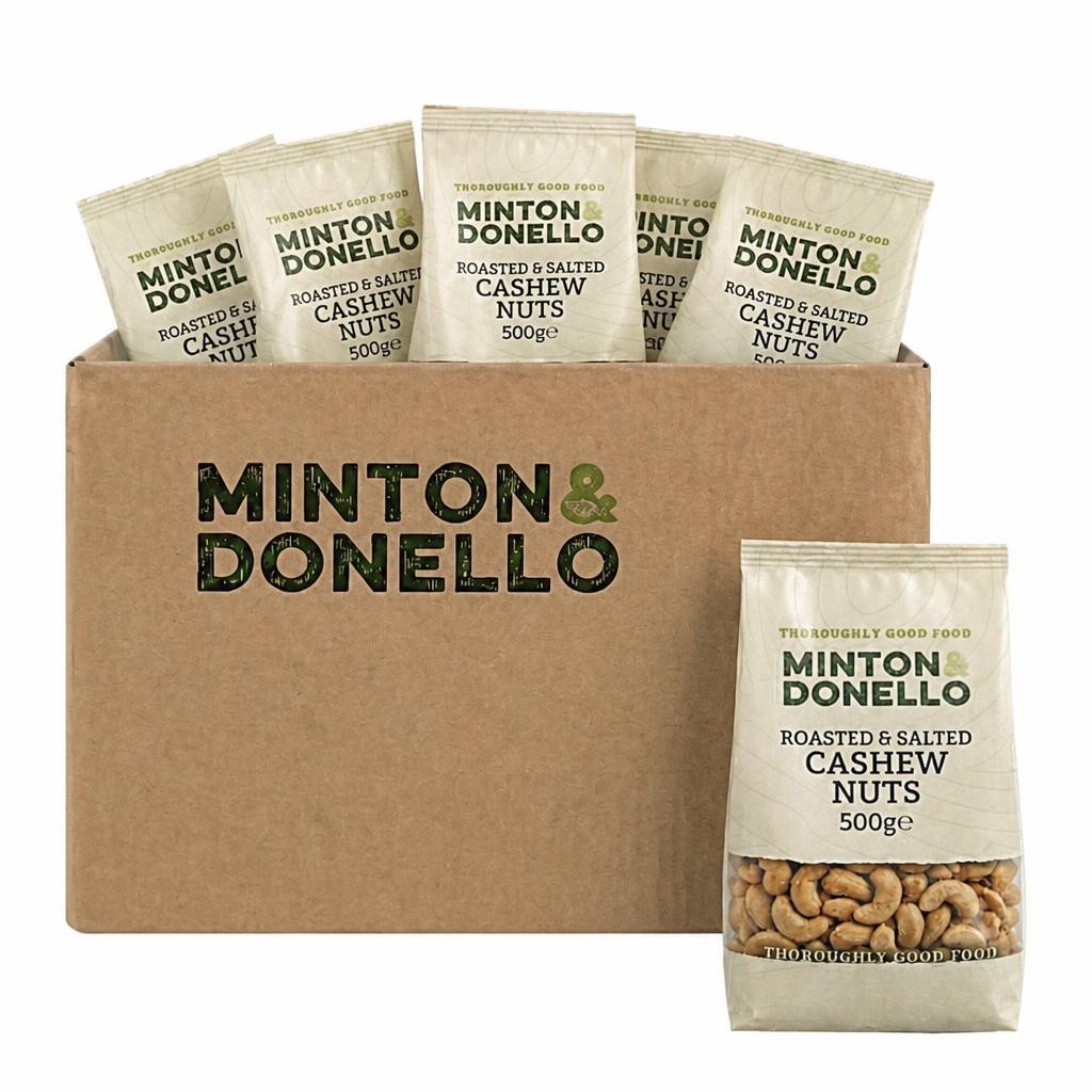 Minton & Donello Roasted & Salted Cashew Nuts  6 x 500g
