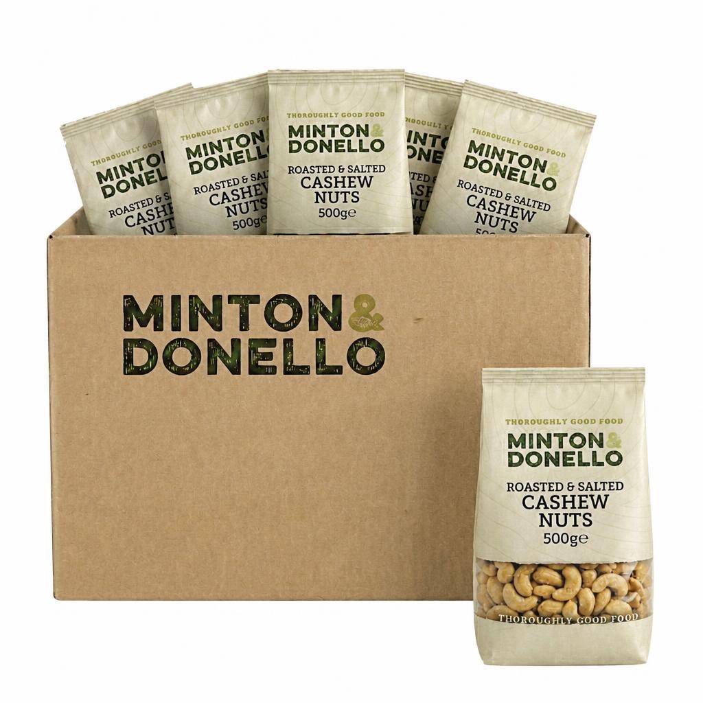 Minton & Donello Roasted & Salted Cashew Nuts  6 x 500g