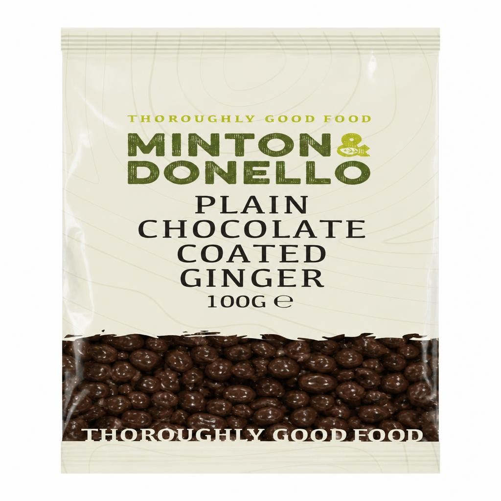 Minton & Donello Plain Chocolate Coated Ginger 6 x 100g