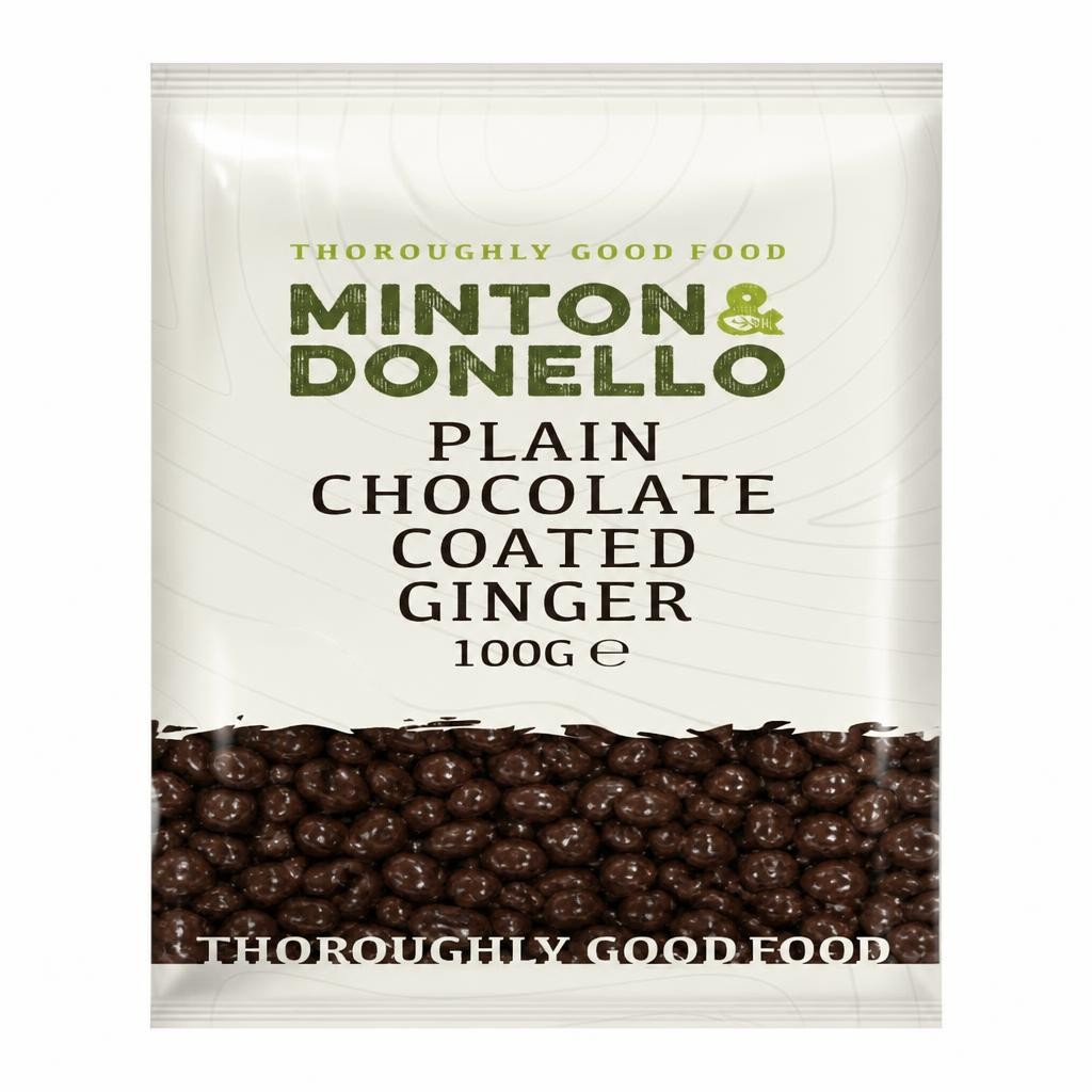 Minton & Donello Plain Chocolate Coated Ginger 6 x 100g