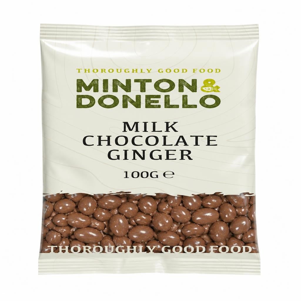 Minton & Donello Milk Chocolate Ginger 6 x 100g