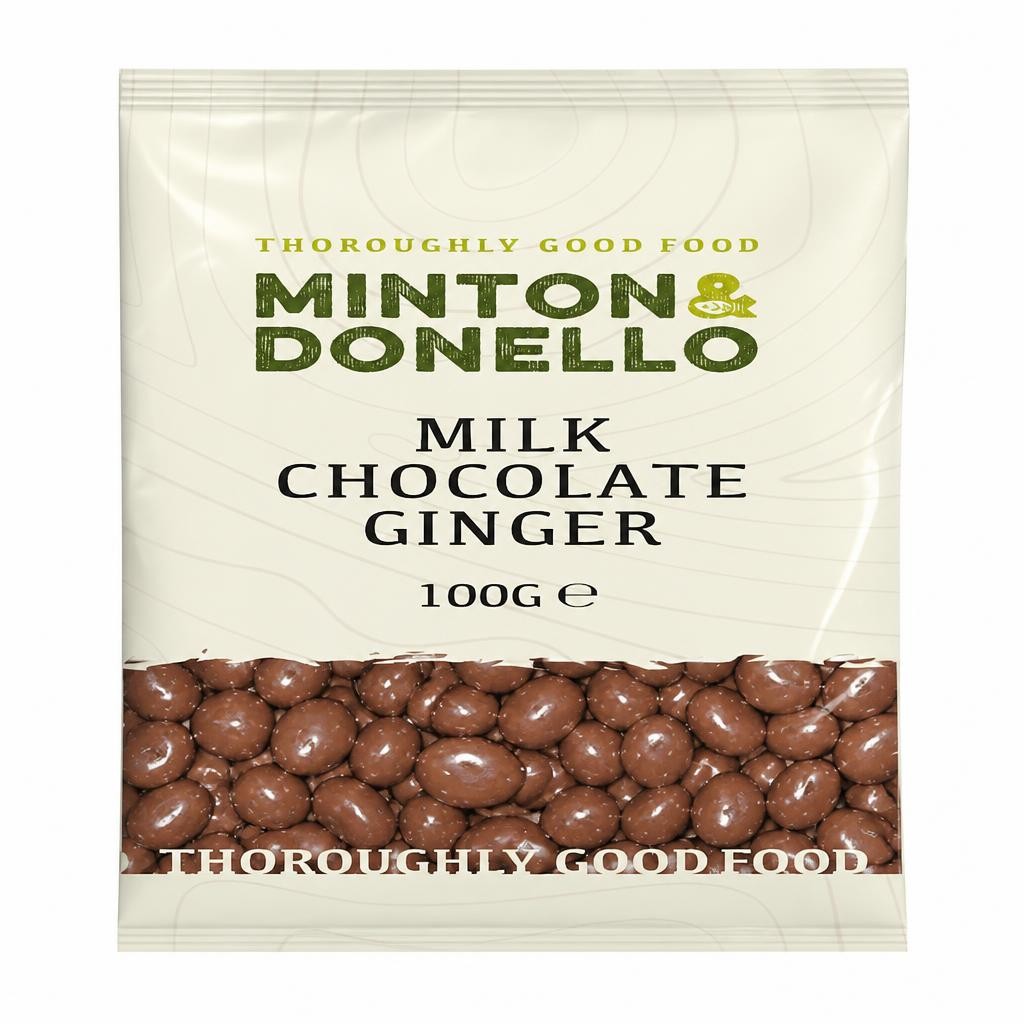 Minton & Donello Milk Chocolate Ginger 6 x 100g