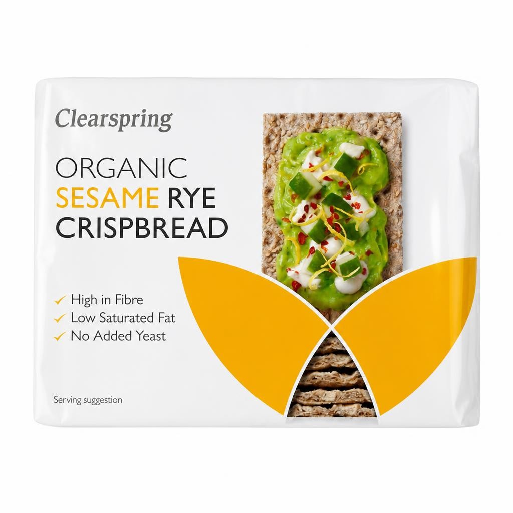 Organic Sesame Rye Crispbread 200g (Clearspring)
