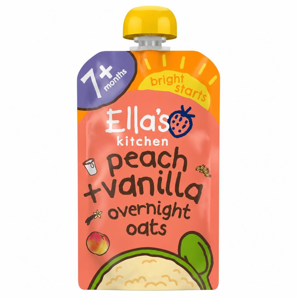 Ella's Kitchen Peach + Vanilla Overnight Oats with Yogurt 7+ Months 100g