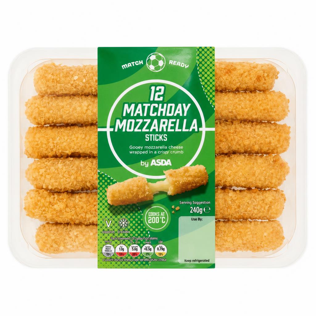 ASDA 12 Matchday Mozzarella Sticks 240g