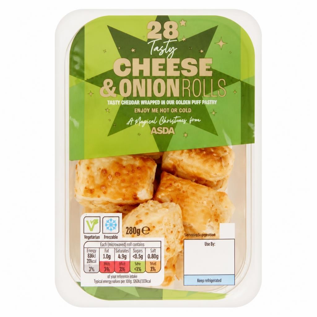 ASDA 28 Classic Cheese & Onion Rolls 280g