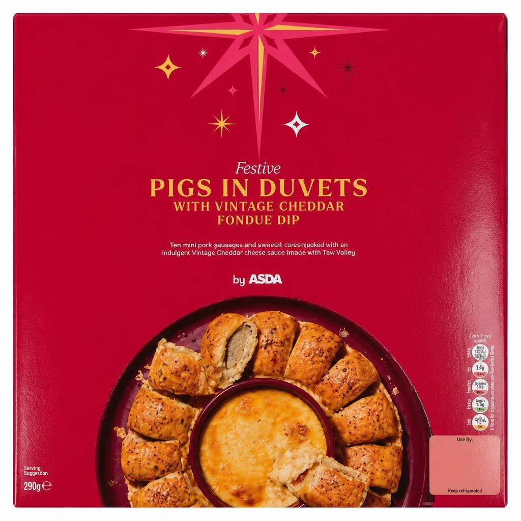 ASDA Festive Pigs in Duvets with Vintage Cheddar Fondue Dip 580g