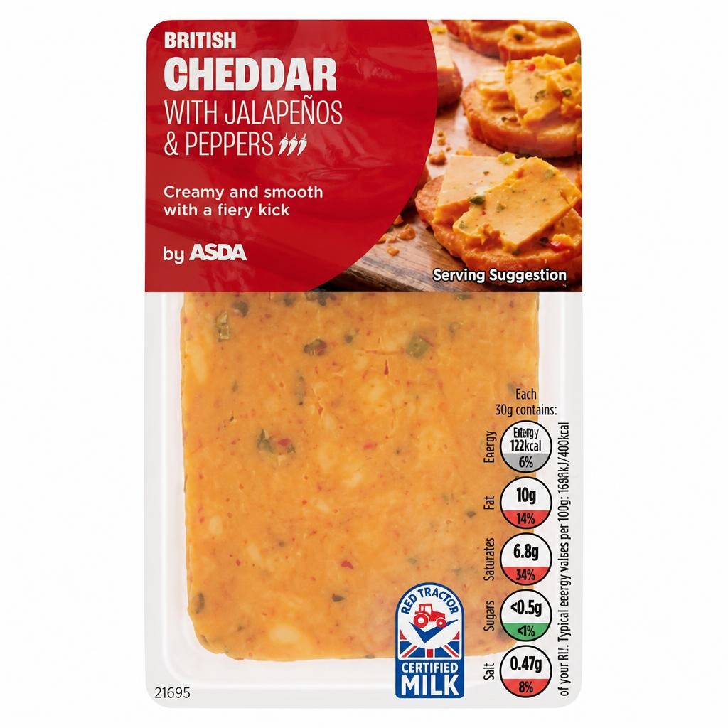 ASDA British Cheddar with Jalapeños & Peppers 200g