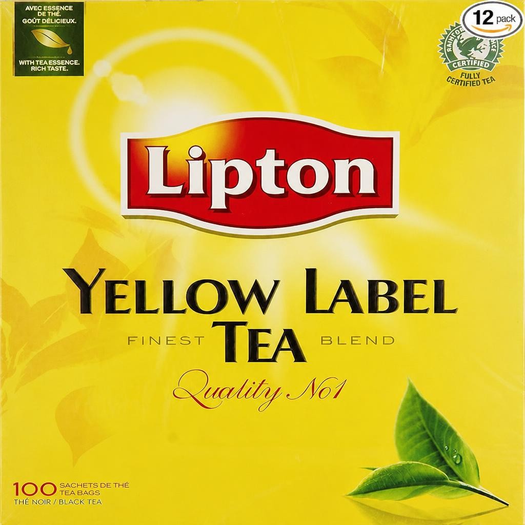 Lipton Yellow Label Tea (Pack of 12 x 100 Tea Bags)