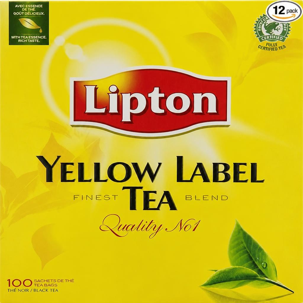 Lipton Yellow Label Tea (Pack of 12 x 100 Tea Bags)