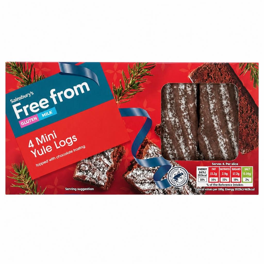 Sainsbury's Free From Mini Yule Logs x4 176g