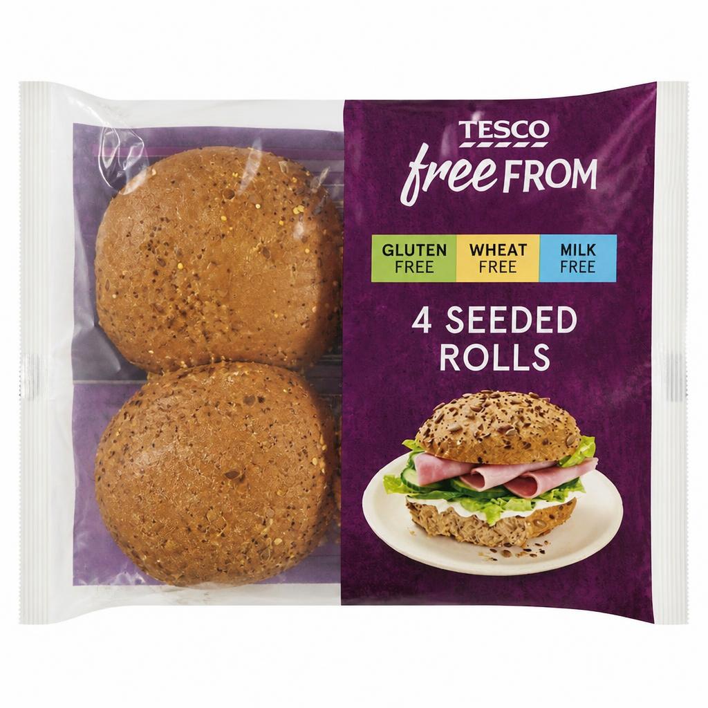 Tesco Free From Seeded Rolls 4 Pack
