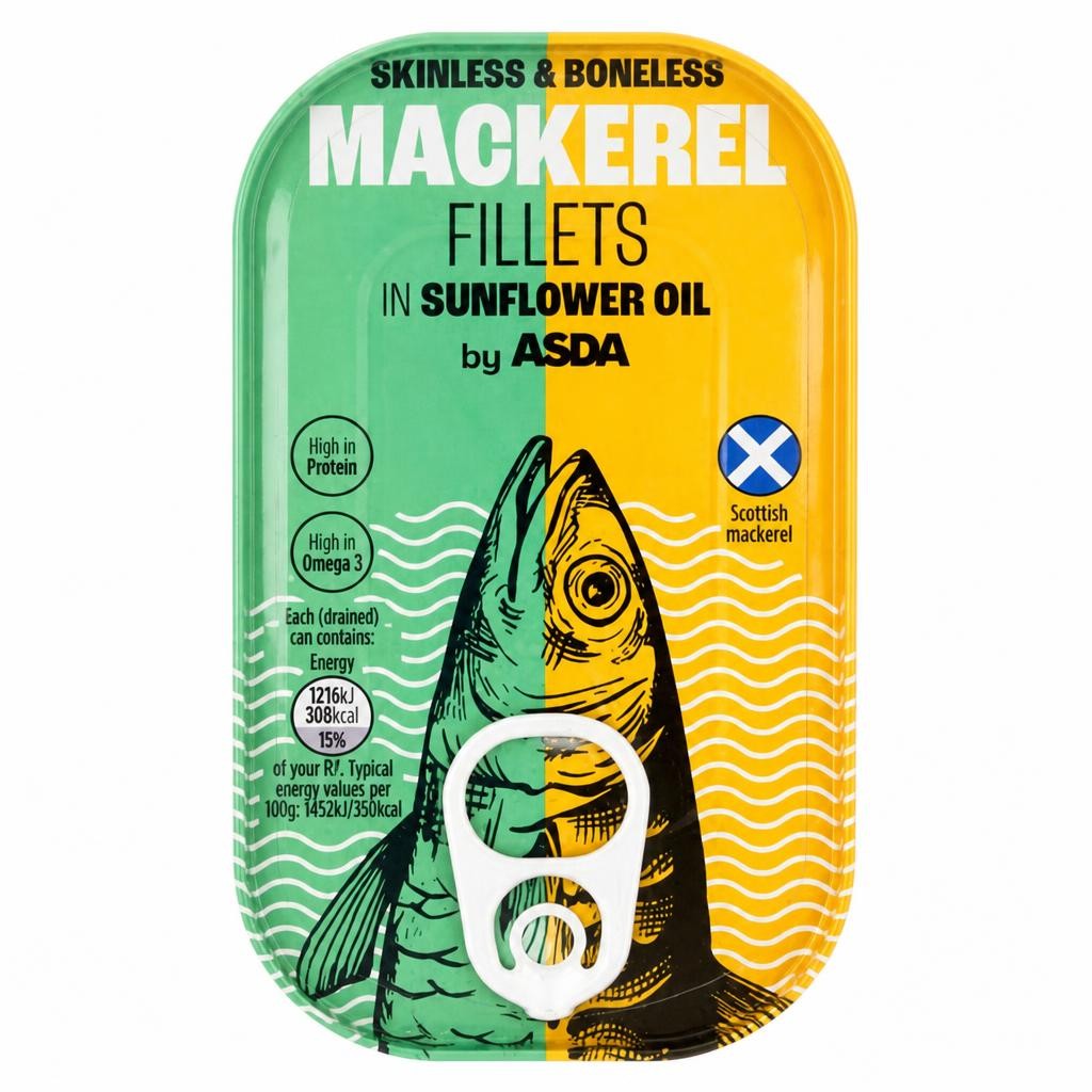 ASDA Mackerel Fillets in Sunflower Oil 125g