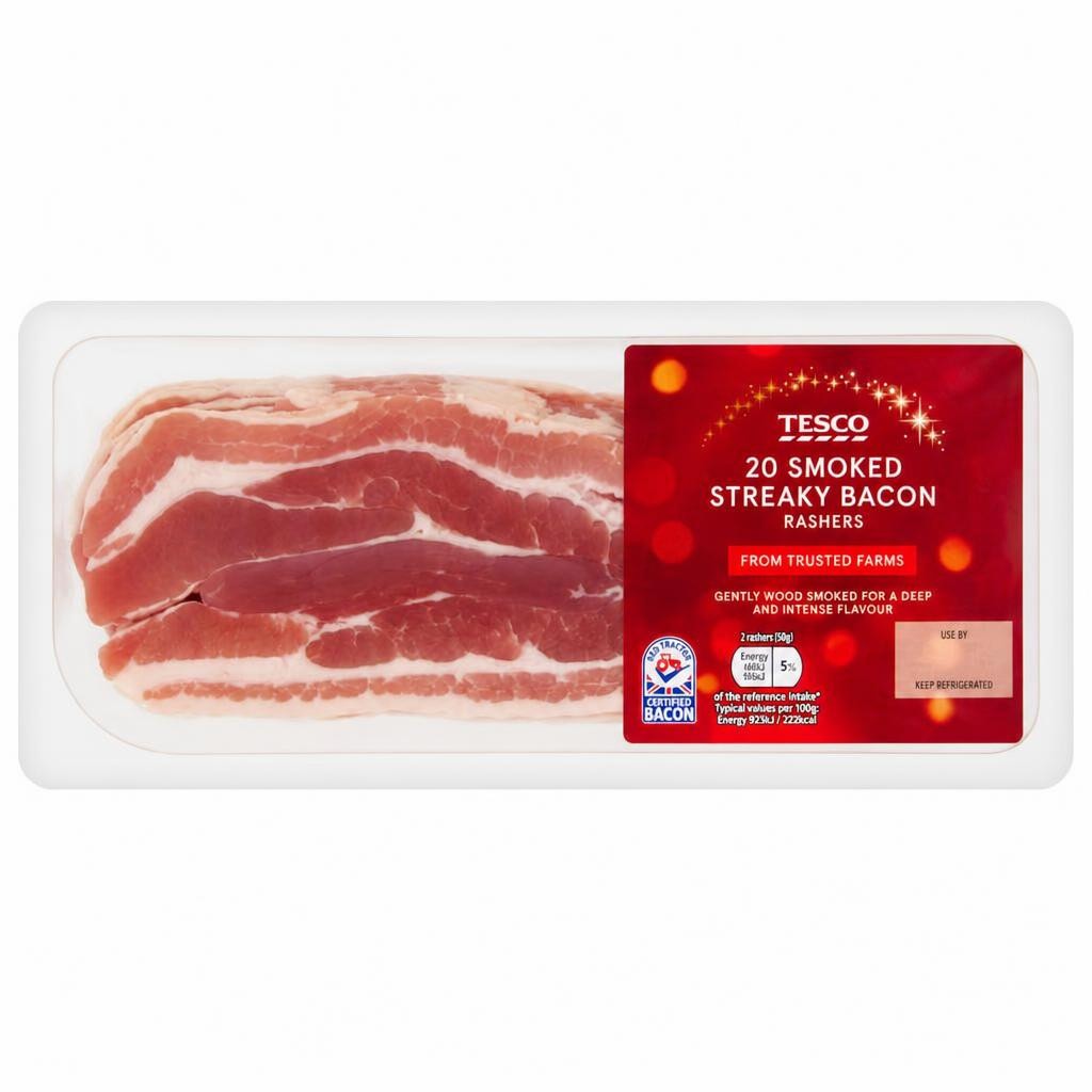 Tesco Smoked Streaky Bacon 500g