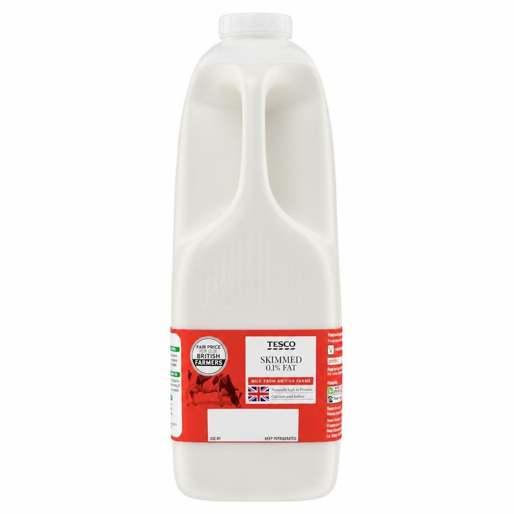 Tesco British Skimmed Milk 2.272L, 4 Pints