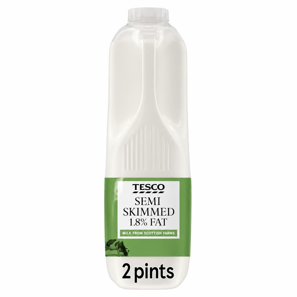 Tesco British Semi Skimmed Milk 1.13L, 2 Pints