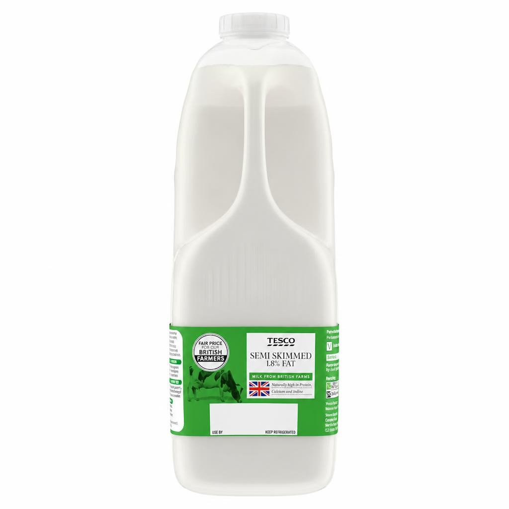 Tesco British Semi Skimmed Milk 2.272L, 4 Pints