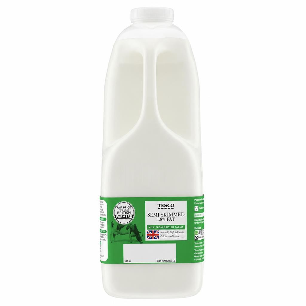 Tesco British Semi Skimmed Milk 2.272L, 4 Pints