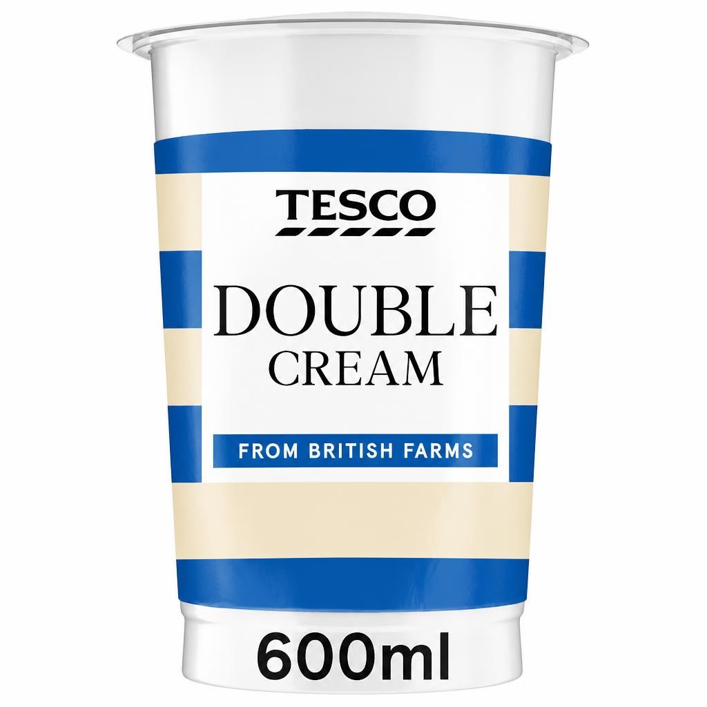 Tesco British Double Cream 600Ml