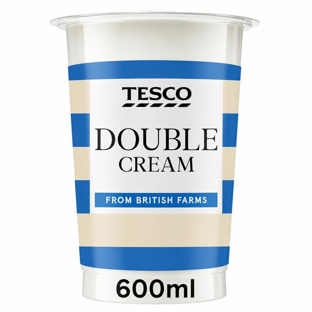 Tesco British Double Cream 600Ml