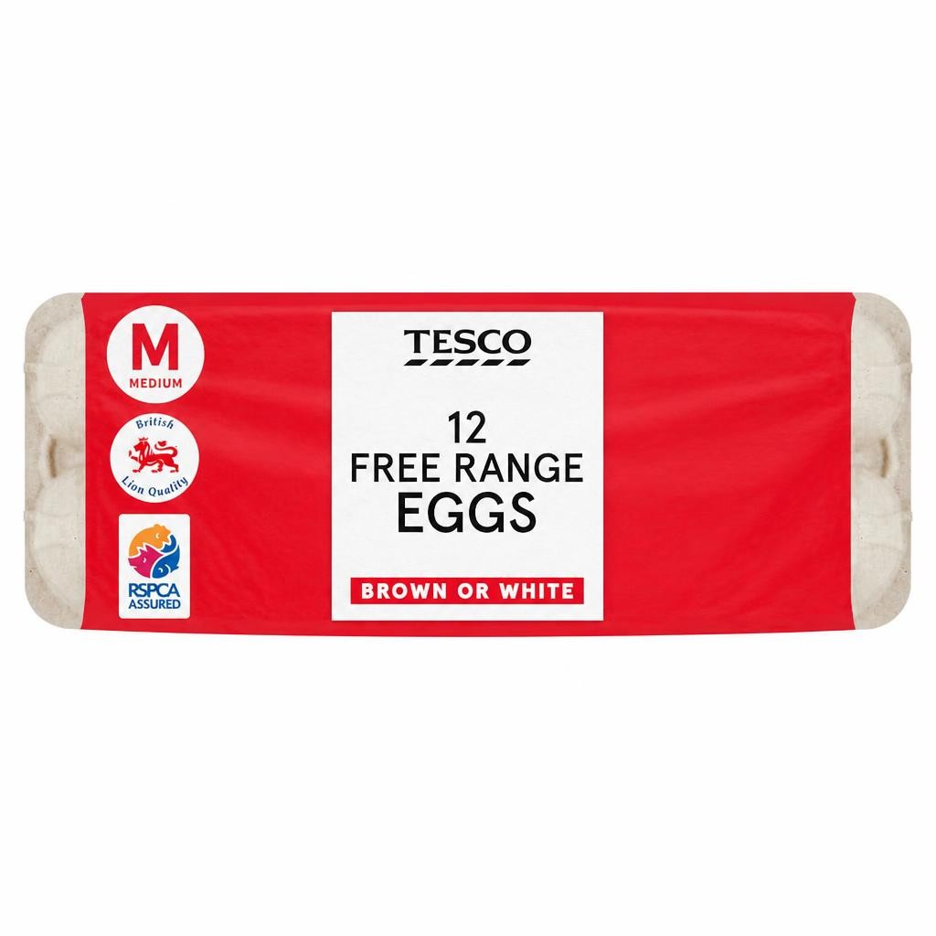 Tesco Medium Free Range Eggs 12 Pack