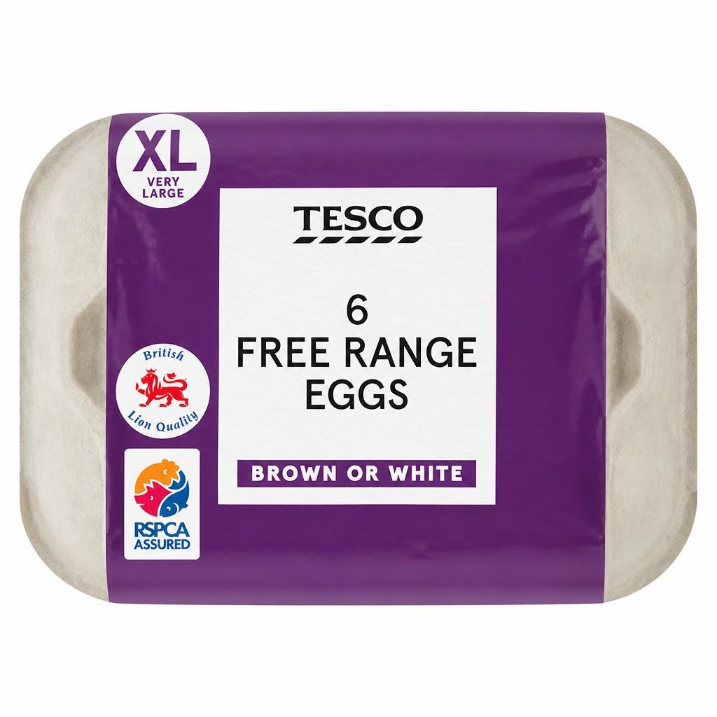 Tesco Free Range Eggs Very Large 6 Pack