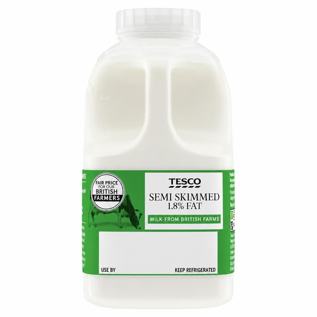 Tesco British Semi Skimmed Milk 568 Ml, 1 Pint