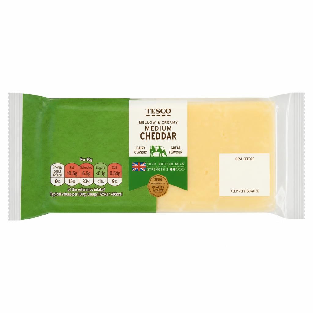 Tesco Medium Cheddar 400G