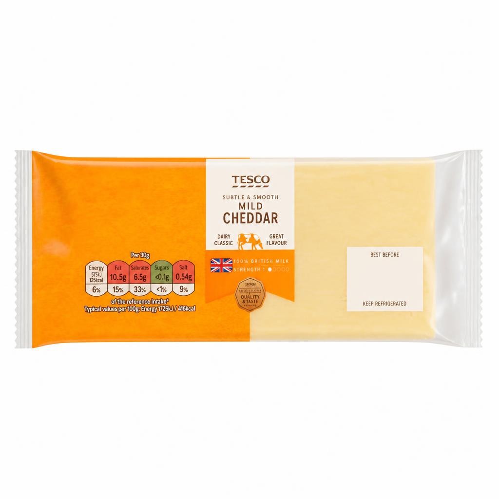 Tesco British Mild Cheddar Cheese 400G