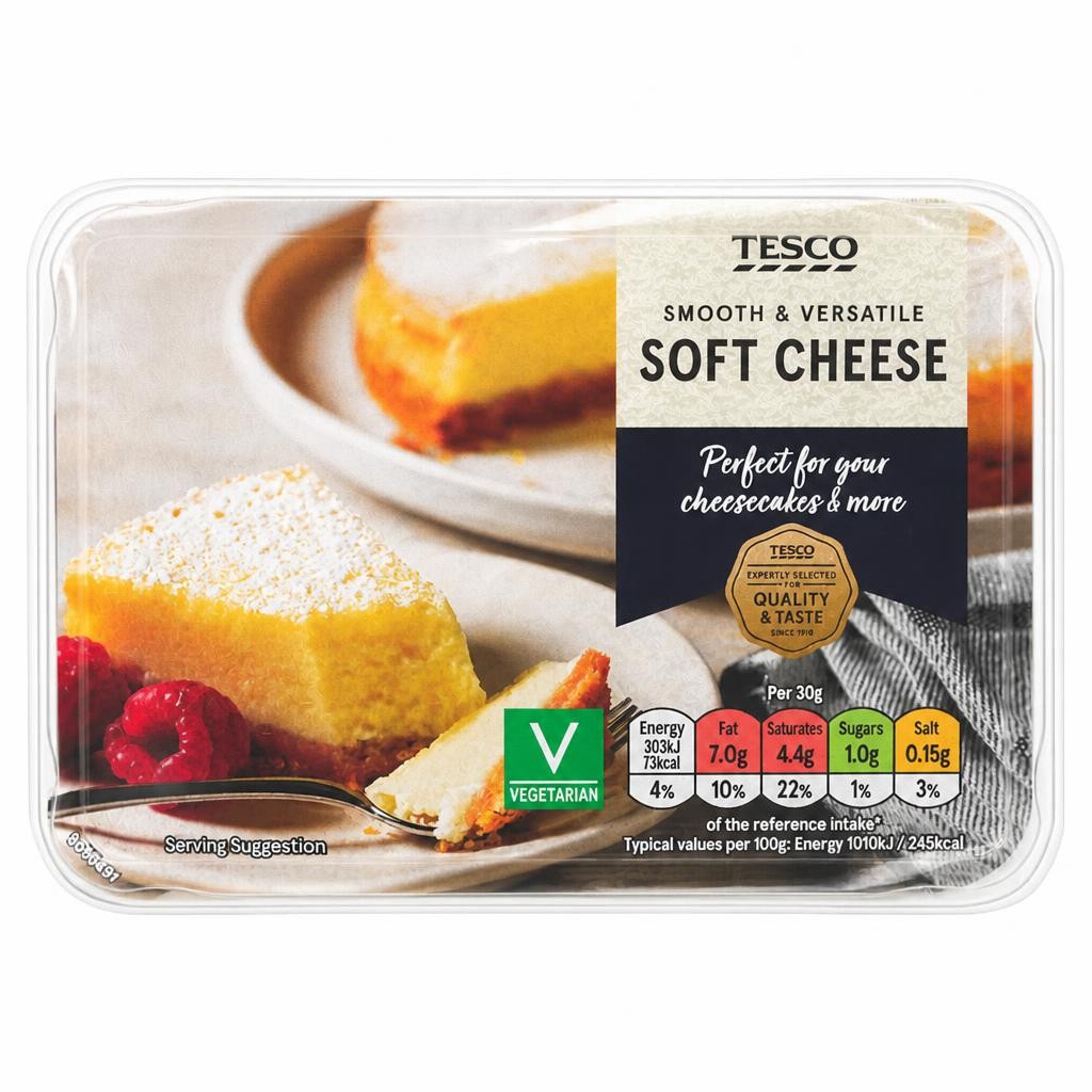 Tesco Soft Cheese Plain Full Fat 200G