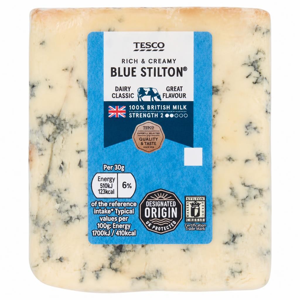 Tesco British Blue Stilton Cheese 220 G