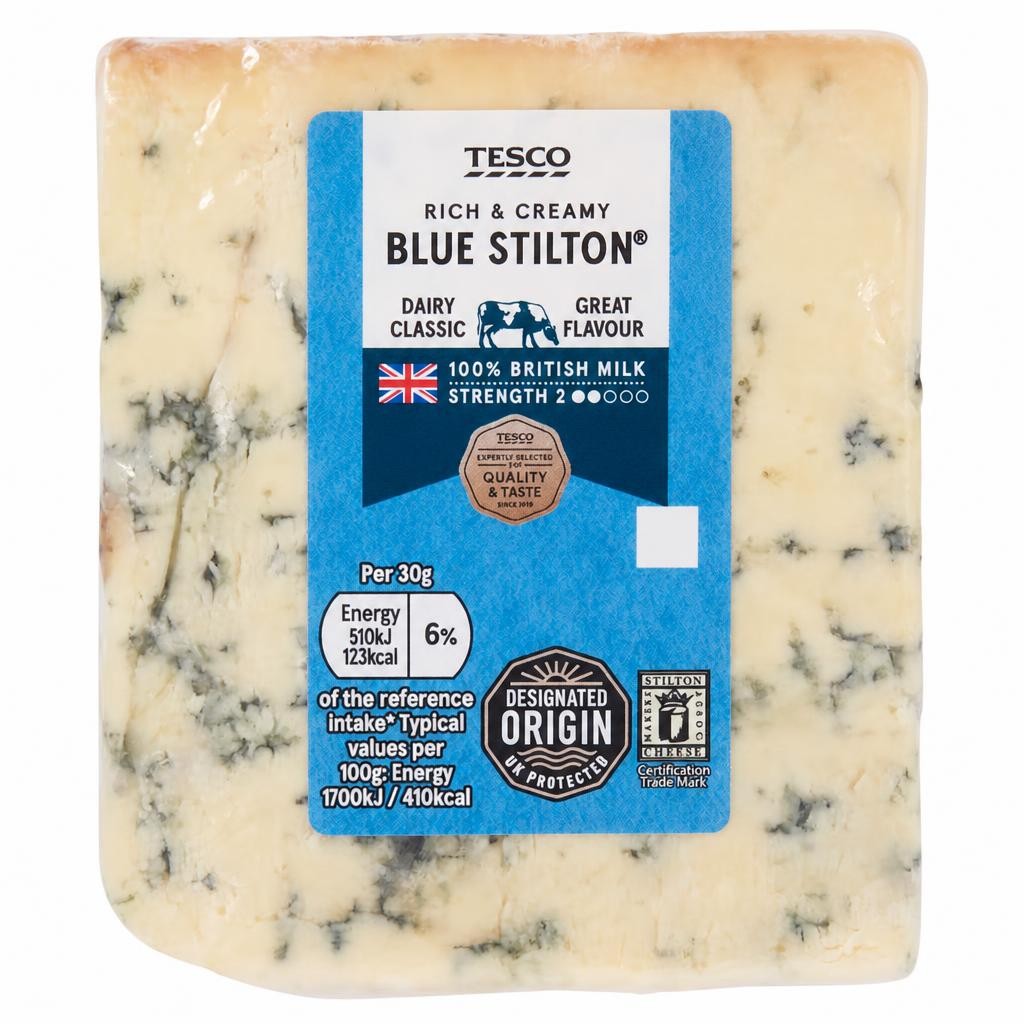 Tesco British Blue Stilton Cheese 220 G