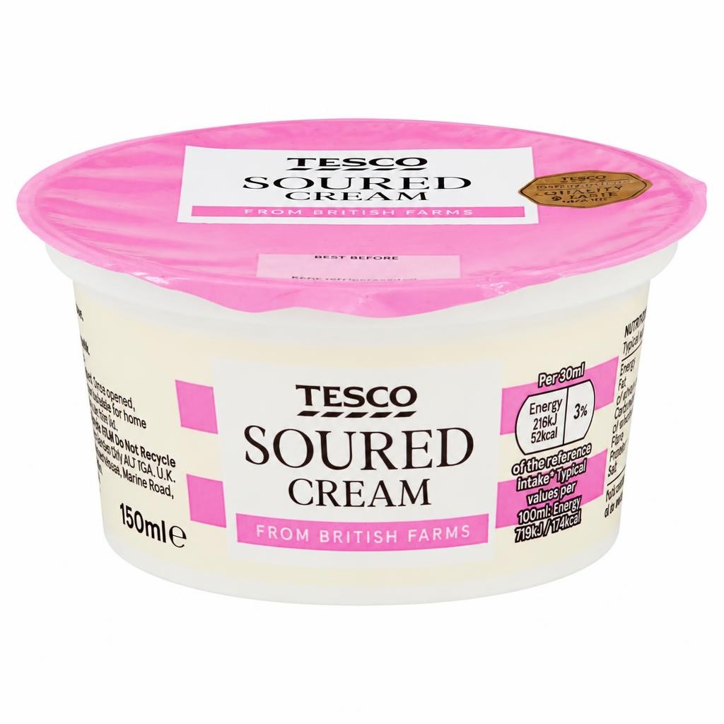 Tesco British Soured Cream 150Ml