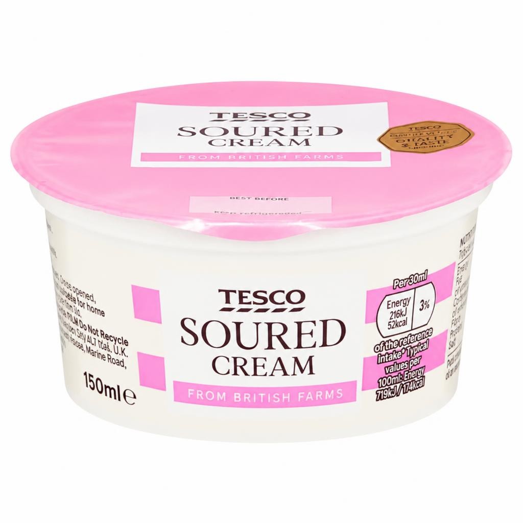 Tesco British Soured Cream 150Ml