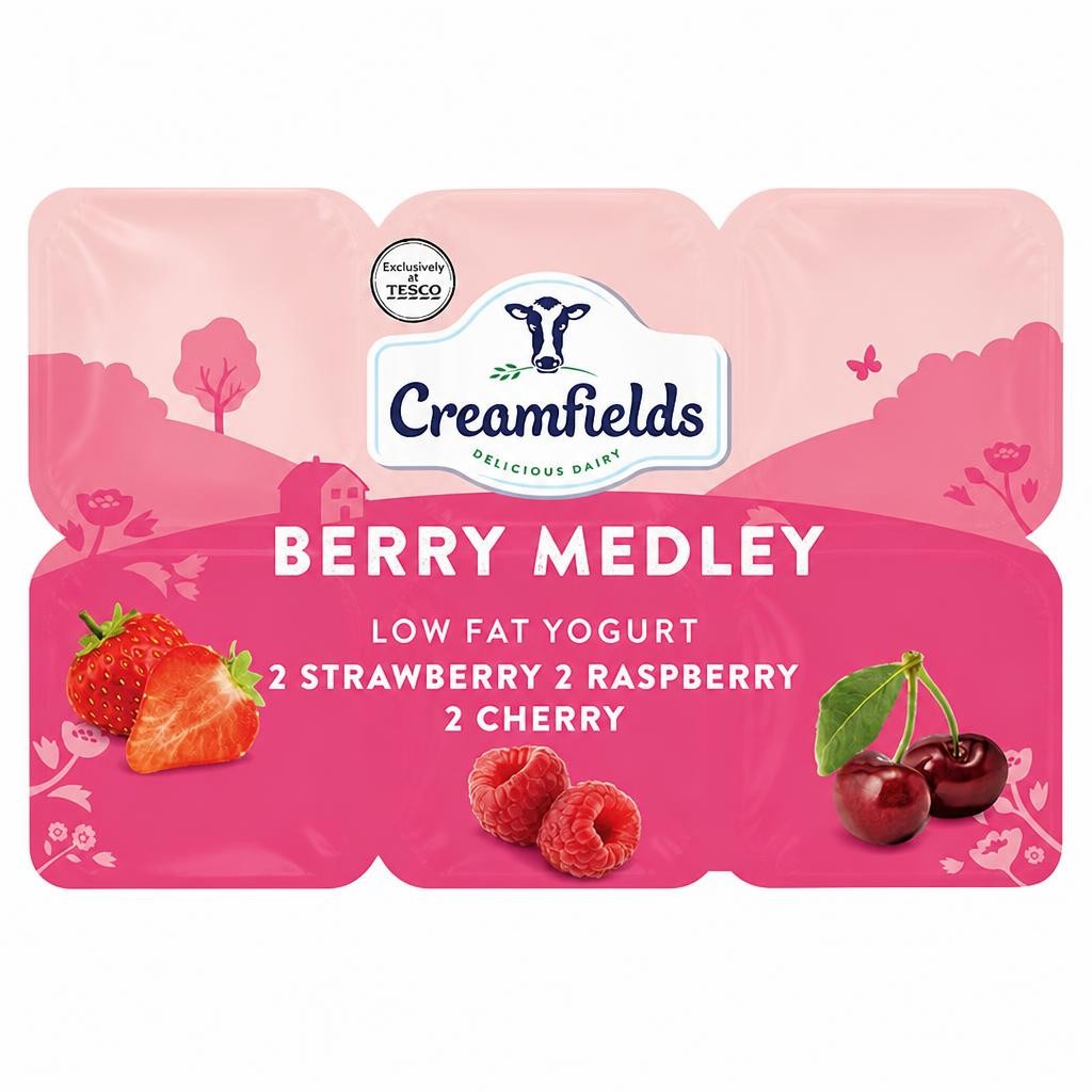 Creamfields Low Fat Yogurt - Berry Medley 6 x 125g