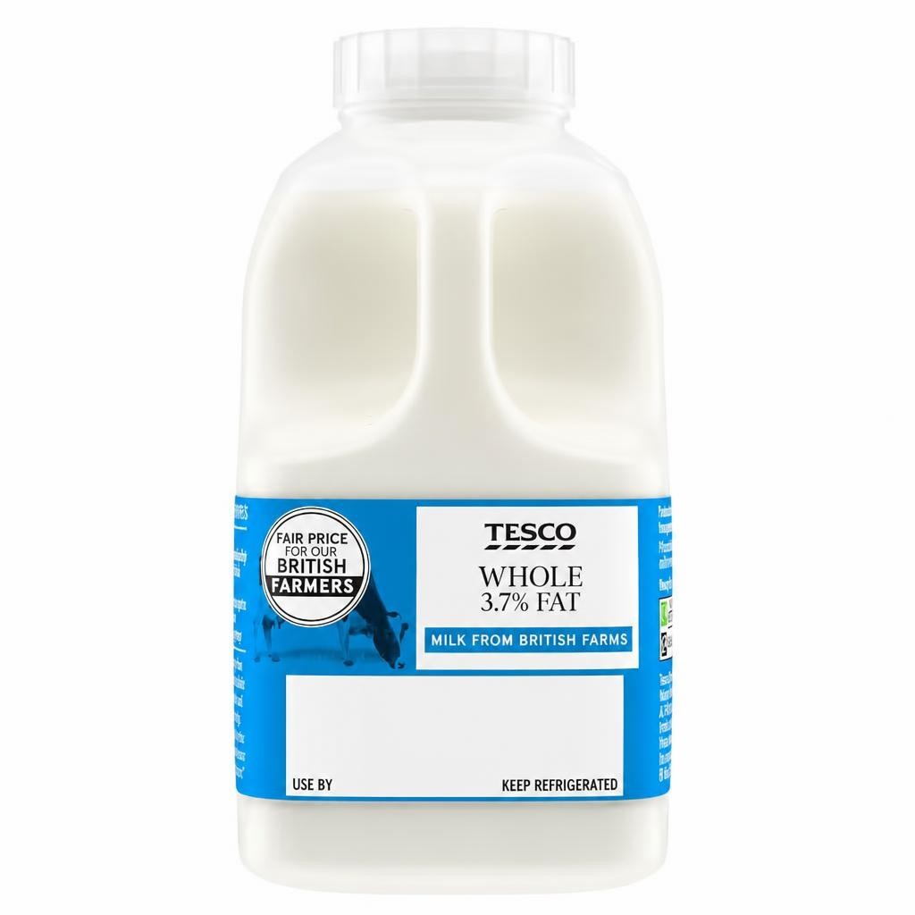 Tesco British Whole Milk 568Ml, 1 Pint